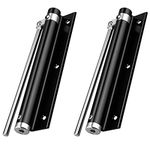 zeng Spring Door Closer, Stainless Steel Adjustable Automatic Door Closer for Residential/Commercial use, Stainless Steel Surface Mounted Door Closer (Black - 2pcs)