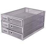 EXERZ Paper Sorter 3 Tier Drawers A4 / Multifunctional Desk Organiser/Letter Tray - Documents, Magazines, Notebooks and Letters (Silver Grey Colour)