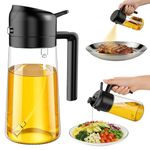 SetSail Oil Spray Bottle for Cooking, 2 in 1 Oil Dispenser, 16oz/470ml Glass Bottle, Food-grade Oil Mister for Air Fryer, Salad, Frying, BBQ (Black)