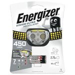 Energizer Vision Ultra LED Headlight - 450 Lumens, 7 Modes, 85m Beam Distance, IPX4 Waterproof, Includes 3 AAA Batteries