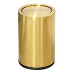 Stainless Steel Gold Trash can with Flipping Lid 2.4gallon Fingerprint-Proof Garbage cans Wastebasket Bin for Kitchen bothroom Living Room (Gold)…