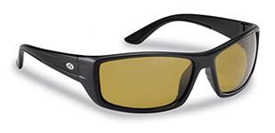 Flying Fisherman Buchanan Polarized Sunglasses with Matte Black Frames, Yellow-Amber Lenses, Medium