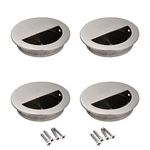 Bestgle 4pcs Recessed Door Pull Flush Finger Pulls Handle Pocket Door Pull Stainless Steel Sliding Door Pull for Sliding Doors Cupboard Cabinets Closet and Drawers