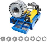 LLNC Hydraulic hose crimper machine Handheld Hydraulic Hose Crimping crimps single and double braided hose assemblies with diameters 0.24""- 1""（8 Sets of Dies）