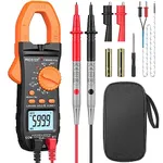 Proster Clamp Meter - TRMS 6000Counts 800A DC/AC Current 600V DC/AC Voltage NCV Continuity Capacitance Resistance Frequency Diode Hz Test Auto Manual Range DC Clamp Meter with Storage Bag