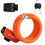 ROCKBROS Bike Lock Cable 4 Feet Bicycle Cable Lock with Mounting Bracket 2 Secure Keys 1/2 Inch Diameter