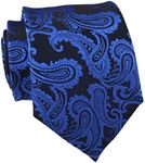 Mens Narrow Royal Blue Black Tie Adult Formal Sunny Self Modern Necktie Dad Gift