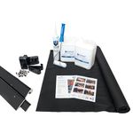 SkyGuard Rubber Roof Kit For Garden Rooms & Outbuildings, EPDM Membrane, Quality u-PVC Trims & Adhesives - Longer Lasting Alternative to Roofing Felt for Sheds (Black Trims, 3.5m x 3.5m)