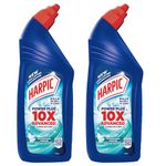 Harpic Disinfectant Toilet Cleaner Liquid, Marine - 1 Litre (Pack of 2) | Suitable for Toilet Bowls