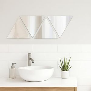 EVIDECO French Home Goods Small Decorative Wall Self Adhesive Shaped Mirrors - Set of 4