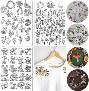 Osheng 108pcs Hand Sewing Stabilizers Water Soluble Stabilizer Self Adhesive Tear Away Embroidery Stabilizers Away Machine Embroidery Stabilizers with Flower Patterns for Embroidery Hand Sewing Lover