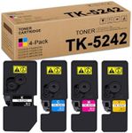 TK5242 TK-5242 Toner Cartridge Set (4-Pack, 1Black/1Cyan/1Magenta/1Yellow) - Lovn TK-5242K TK-5242C TK-5242M TK-5242Y Toner Replacement for Kyocera ECOSYS P5026cdn P5026cdw M5526cdn M5526cdw Printer