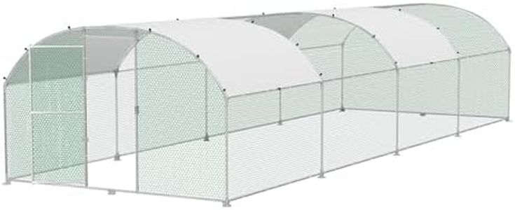 XMTECH Hühnerstall 3x8m Metall Freilaufgehege Freigehege, Geflügelstall Kleintiere, Verzinkter Stahlrahmen mit PE Dach, Bogenaufsatz