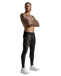 2XU MCS Run Compression Tight W/Back Storage, Black/Gold Reflective, Large