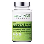 Health Veda Organics Vegan Omega 3-6-9 Flaxseed Oil (1000mg) for Healthy Bones, Hair & Skin| 60 Veg Soft Gel Capsules for Both Women & Men