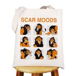 WZMPA Villains Scar Canvas Tote Bag Lion Scar Fans Gift Scar Moods Shoulder Bag Scar Merchandise, Scar Moods Tg, Large