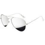 iceBoo Silver Pilot Style Sunglasses Mens Womens - UV400 Protection, Silver Mirrored CAT.3 Lens, Silver Metal Frame - Stylish & Durable Mens Sunglasses, Sunglasses Womens ((A7931))