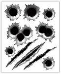 1797 Car Stickers Decals Bullet Hol