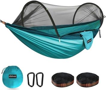 Chihee Ultra-Light Travel Camping Hammock Pop-up Net Hammock 660lbs Load Capacity,Breathable,Quick-Drying Parachute Nylon 2 Premium Carabiners,2 Tree Slings Included for Outdoor Backpacking Hiking