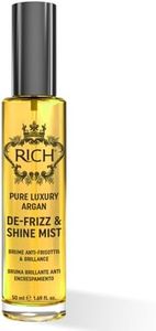 RICH Pure Luxury Argan De-Frizz & Shine Hair Mist - Lightweight Formula, Hydration, Frizz Protection - enrich with Argan Oil and Almond Oil - 1.69 Oz