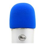 YOUSHARES Foam Microphone Windscreen - Large Size Microphone Cover for Blue Yeti, Yeti Pro, MXL, Audio Technica and Other Large Microphones (Blue)