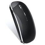 Bluetooth Mouse, Rechargeable Wireless Mouse Compatible with MacBook Pro/Air/iPad/Laptop/PC/Mac/Tablet/Computer, Black