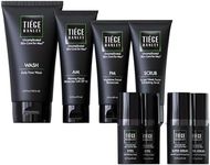 Tiege Hanley 90-Day Large Anti-Aging Skin Care Routine for Men - Includes Face Wash, Scrub, Moisturizers, Clay Mask, & Retinol Stick