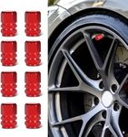 Kutyun 8PCS Car Tire Valve Caps, Tire Stem Caps, Car Tire Valve Stem Caps, Dustproof Aluminum Alloy Valve Stem Covers, Car Accessories Universal for Most Cars (Red, 8PCS)