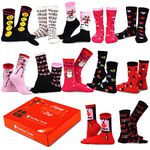 TeeHee Special Holiday 12-Pair Socks with Gift Box for Women and Men (9-11, Valentine-B)