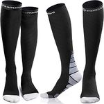 CAMBIVO Compression Socks for Women & Men 2 Pairs, Flight Socks Compression Stockings Running Socks for Calf & Ankle Support, Sports, Flying, Maternity Pregnancy, Nurses, Travel