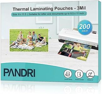 Laminating Sheets, PANDRI 200 Pack Thermal Laminator Pouches Holds 8.5 x 11 Inch, 3 Mil Clear Laminator Paper 9 x 11.5 Inch, Letter Size