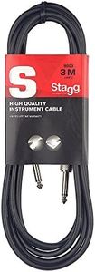 Stagg SGC3 S-Series Instrument Cable with Phone Plug to Phone Plug Connectors - 10ft.