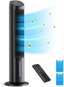 Dreo Tower Fans That Blow Cold Air, 40" Evaporative Air Cooler, Cooling Fan for Bedroom with 80° Oscillating, Remote Control, 3 Modes 4-Speed Quiet Floor Fan, Black