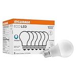SYLVANIA ECO LED Light Bulb, A19, 100W Equivalent, Efficient 14.5W, 7 Year, 1450 Lumens, Frosted, 5000K, Daylight - 6 Pack (40884)