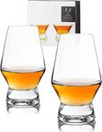 Viski 4290 Footed Crystal Scotch Glasses Set of 2, Lead-Free Premium Crystal Clear Glass, Classic Whiskey Glasses, Scotch Glass Gift Set, 8oz (237ml)