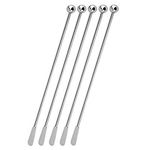 JSDOIN Stainless Steel Coffee Beverage Stirrers Stir Cocktail Drink Swizzle Stick with Small Rectangular Paddles (5Pcoffeestirrers)