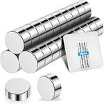 Wzone 30 Pack Strong Magnet for Fridge, 8×3mm Small Round Magnets Strong, Button Magnets Wall Magnets, Tiny Magnets for Notice Board, Photos and Offices