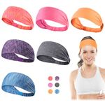 Dreamlover Sweat Bands for Women, Yoga Headbands for Girls, Workout Headbands for Women, Bandeau Cheveux Femme Sport, 6 Pieces