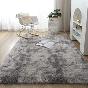 Offizon Soft Indoor Area Rugs, Smoothy Rugs 4x5.3 feet, Fluffy Large Rugs for Living Room, Bedrooms, Nursery Rug (Gray)