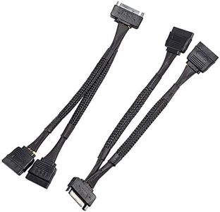 Zheino SATA Power Splitter Cable (2 Pack) SSD Power Cable HDD Power Cable Hard Drive Power Cable 6-Inch/15cm SATA 15 Pin Male to 2xSATA 15 Pin Female Power Y-Splitter Extension Cable