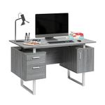 Techni Mobili Modern Office Desk with Storage, Gray