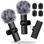 OSA Lavalier Mini Microphone, Wireless Recording Microphone, 2 Pack Wireless Mobile Microphone for iPhone Video Recording, Wireless Microphone for YouTube/Interview/Vlog (for iPhone 14 and Below)