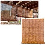 Outdoor Bamboo Shades for Patio,Bamboo Roll up Blinds,Light Filtering Roller Shades,Bamboo Window Shades,Retro Reed Curtains Partition Decoration Privacy,Natural Reed Roller Shutters for Porch ( Size