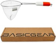 BasicGear® Minnow Dip Net, 12 in, 1mm Mesh, White, Floating Handle | Bait Net with Soft 1mm Micro Mesh, Compact Live Bait Net for Minnows, Shiners, Shrimp, Livewell, Bait Tank and Bait Bucket