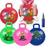 Hymaz 2 Pack Bouncy Hopper, Excercise Jumping Ball 18 inch with Handle, Bouncy Hopper Ball Gifts for Kids Boys Girls, Jumping Toy Yoga Ball Toys for Indoor & Outdoor Garden Game