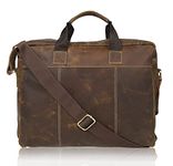 Contacts Genuine Leather 15.6" Messenger Bag | Office Bag/Sling Bag for Men and Women (Hunter Brown)