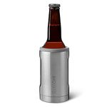 BrüMate Hopsulator Bott'l Insulated Bottle Cooler for Standard 12oz Glass Bottles | Glass Bottle Insulated Stainless Steel Drink Holder for Beer and Soda (Stainless)