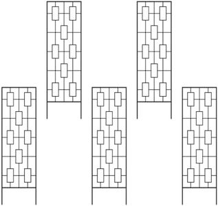 Panacea Contemporary Trellises, Black, 78" H, Pack of 5