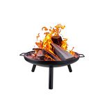 Cuisiland Wood Burning Fire Pit: 24-inch Outdoor Patio Fire Pits Bowl with 3 legs