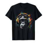 Monkey Music Colourful Musicians Animal Theme Animal Jungle Art Monkey T-Shirt